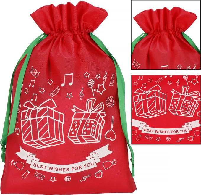 Springos Kerstzak | Cadeautas | Rood/Wit/Groen