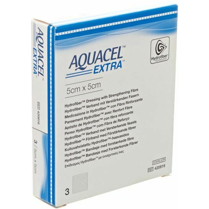Aquacel Extra Verb Hydrofiber+versterk. 5x 5cm 3