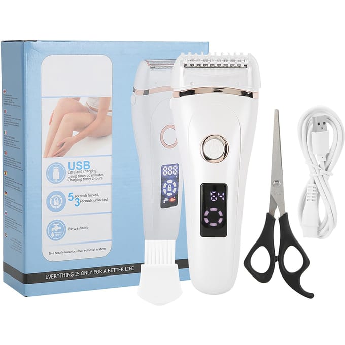 Dames Elektrisch Scheerapparaat USB Opladen Waterdicht Geluidsarm Ontharingsgereedschap white