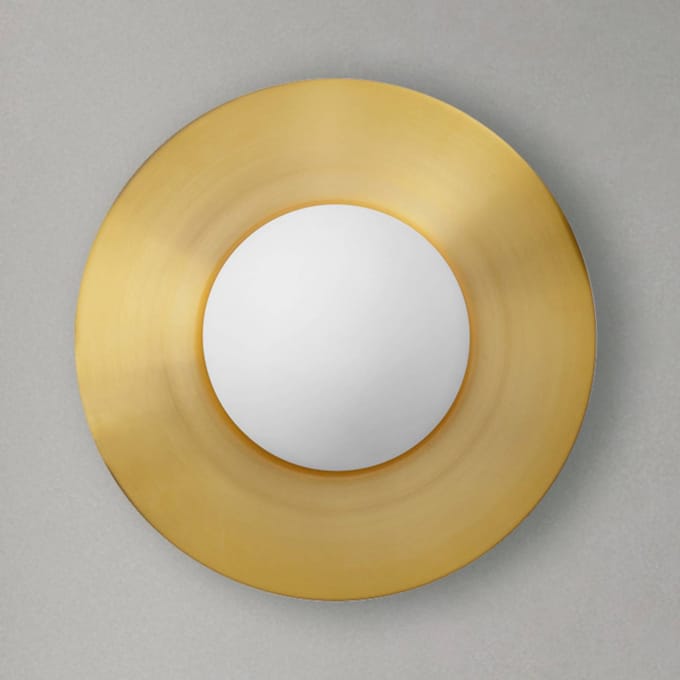 miloox by Sforzin Wandlamp Hat van glas met messing plaat
