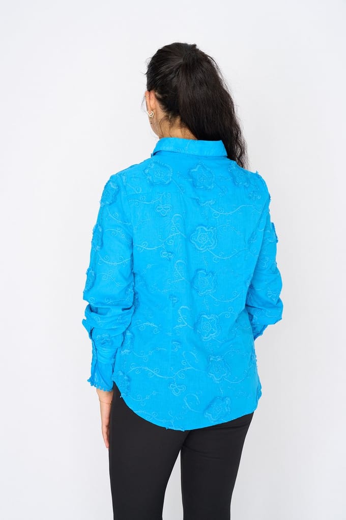 MI PIACE - Dames Blouse Borduur 2160 - Color: Red,Maat: S