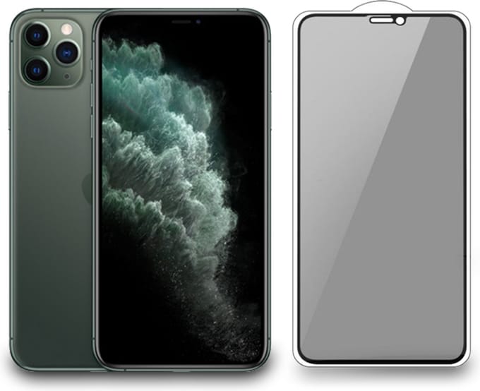 Smartphonica iPhone 11 Pro Max privacy full cover tempered glass screenprotector van gehard glas met afgeronde hoeken geschikt voor iPhone 11 Pro Max