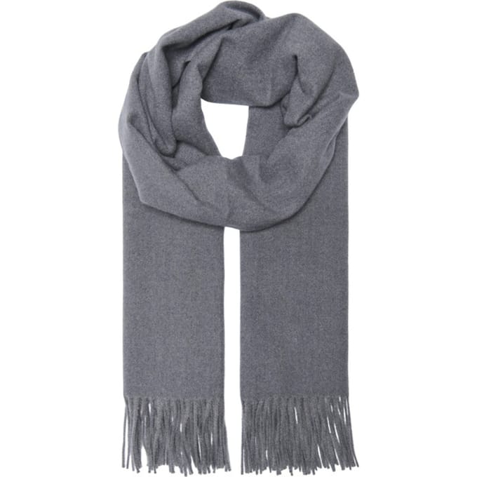 Only Onlastrid soft woven fringe scarf cc acc dark grey