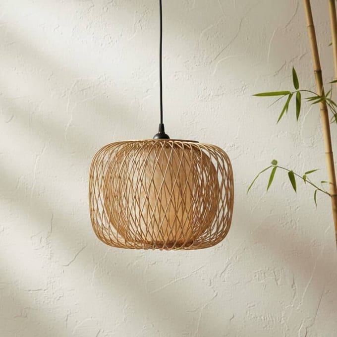 Bamboe hanglamp Fira S- Ø30cm- ronde bamboe hanglamp - 4Shine