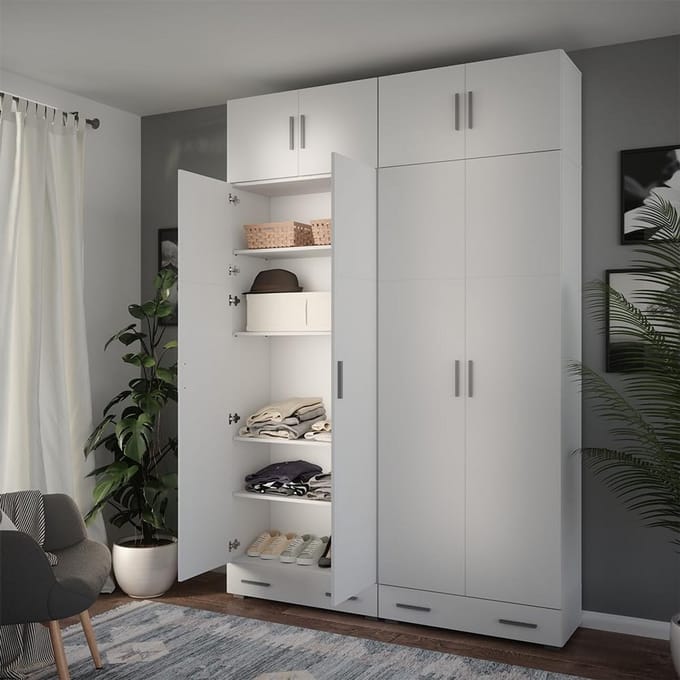 Opzetmodule Wit met 2 Deuren 80x40 cm voor Kastuitbreiding