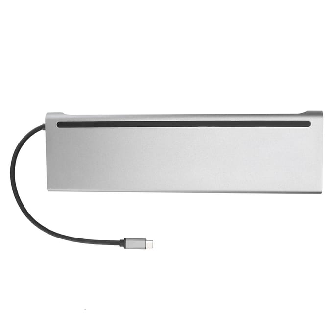 12-in-1 Docking Type-C naar Dubbel HDMI Zelfde Scherm Weergave USB VGA PD RJ45 Docking Station gray