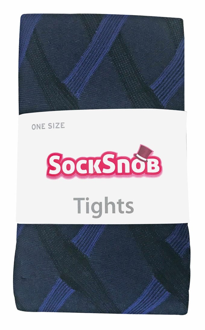 Sock Snob Dames80 denier ondoorzichtig patroon panty's - Kabelblauw