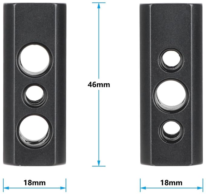 Dailygoods - Accessoire-montageadapter met 1/4" en 3/8" Schroefdraad