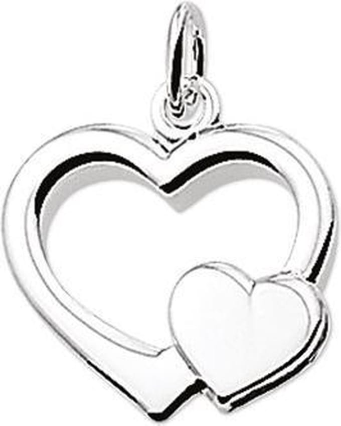 Zilver Gerhodineerd Hanger hart - PSN1323402