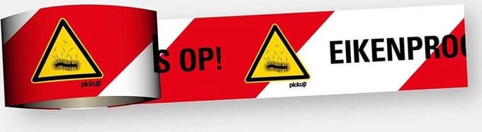 Eikenprocessierups afzetlint waarschuwingslint Signaleringslint Pas op! 100 meter