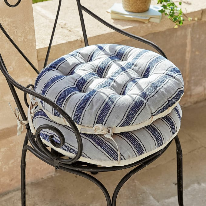 LOBERON Zitkussen set van 2 Bourrignon blauw/beige