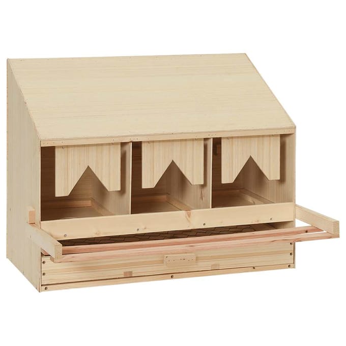 vidaXL - Kippenlegkast - 3 - compartimenten - 72x33x54 - cm - massief - grenenhout