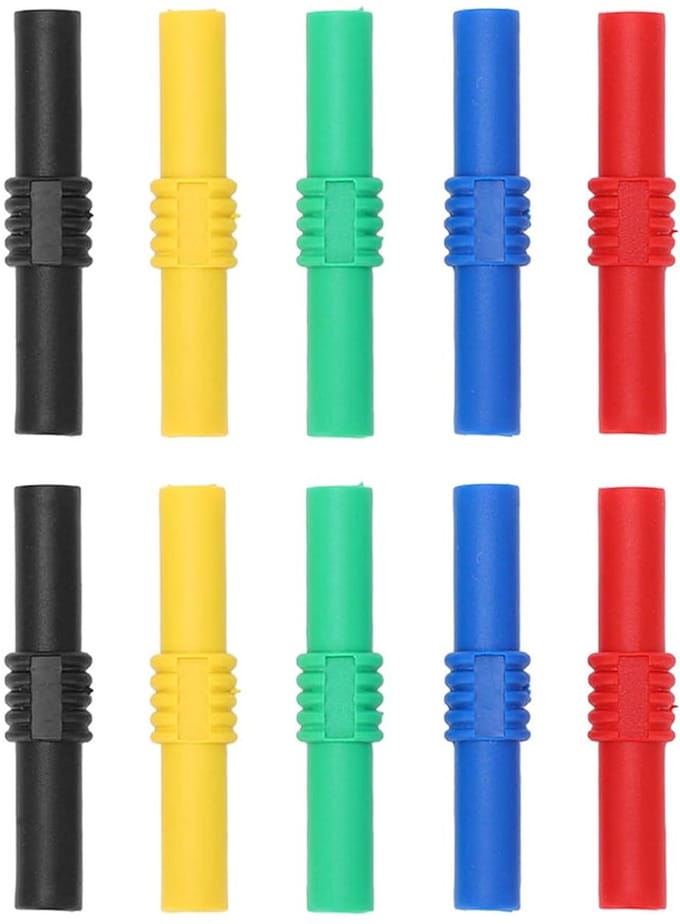 Koppelstukken Banaan - Adapter Koppeling - Testen Meten - Geïsoleerd Ontwerp - 4mm - Rood Zwart