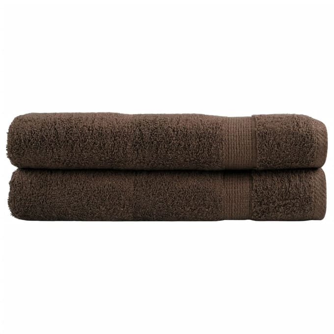 vidaXL - Handdoeken - SOLUND - 2 - st - 600 - g/m² - 100x200 - cm - bruin