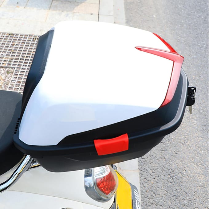 Scooter Tail Trunk Waterdichte, slagvaste, universele motorfiets topkoffer met grote capaciteit black