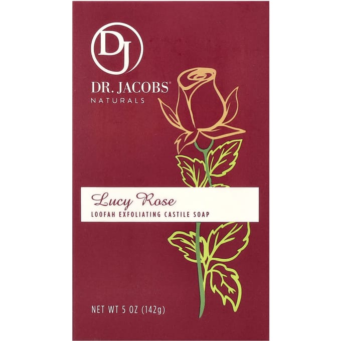 Dr. Jacobs Naturals, Loofah Exfoliating Castile Soap, Lucy Rose, 5 oz (142 g) brown