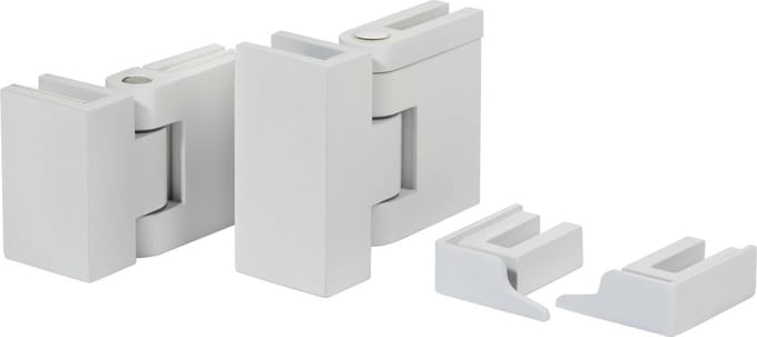 Saqu montageset met klemscharnier en dichtingsstrip voor Modulo zijwand mat wit