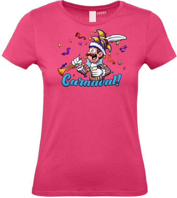 Dames T-shirt Carnavalluh | Carnaval | Carnavalskleding Dames Heren | Roze | maat M