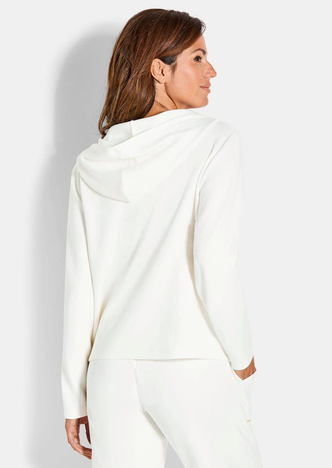 Sweatshirt met sierbies - gebroken wit - Gr. 54 van Goldner Fashion