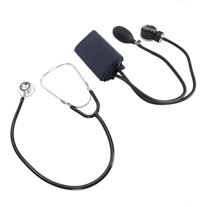 Kit de mesure de la tension artérielle Stéthoscope médical à double tête Brassard manuel de mesure précise white