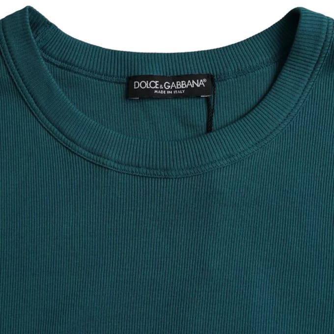 Geribbelde T-shirt Korte Mouwen Ronde Hals