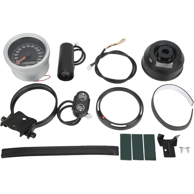 Universele GPS Snelheidsmeter Kilometerteller Waterdicht 280MPH voor 12V Auto Boot Motorfiets gray