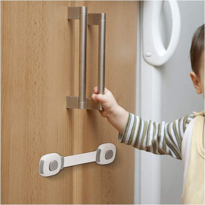 Go Go Gadget - Knijpslot: Veiligheid voor Kasten & Laden - Zelfklevend - Wit - 20cm