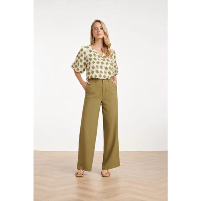 Smashed Lemon Comfortabele wide leg pantalon |