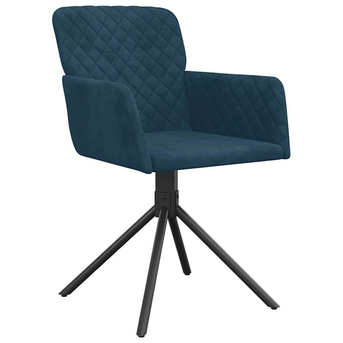 vidaXL - Eetkamerstoelen - draaibaar - 2 - st - fluweel - blauw