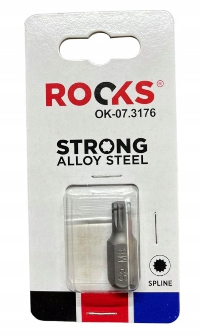 ROKS SPLINE M8 10 mm (3/8") x 30 mm, Stal S2