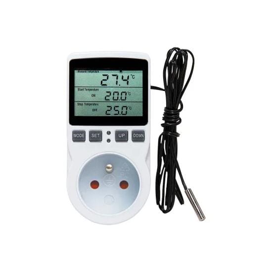 Digitale temperatuurregelaar stopcontact EU-stekker thermostatische schakelaar temperatuurregelaar met sensoren sonde verwarming koeling FR black