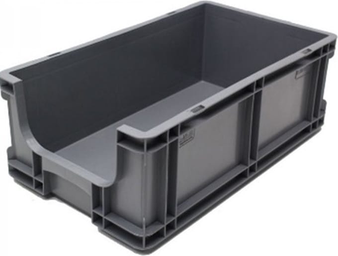 Kunststof stapelbak - - Grijs - 260 mm x 505 mm x 165 mm- - Polymethylmethacrylaat (PMMA) - -