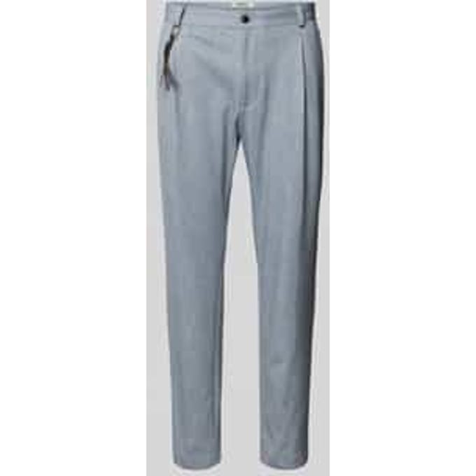 Tapered fit bandplooibroek met applicatie, model 'Olf'