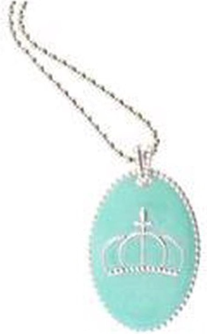 Bijoux Necklace Blue Royal Crowns Verzilverd 70 cm