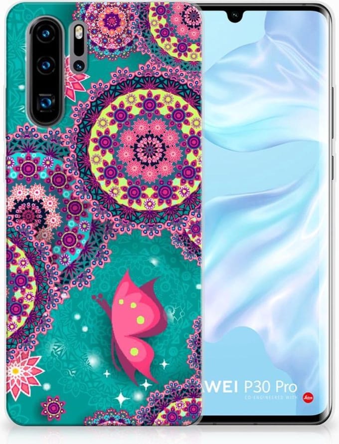 Huawei P30 Pro Hoesje maken Cirkels en Vlinders
