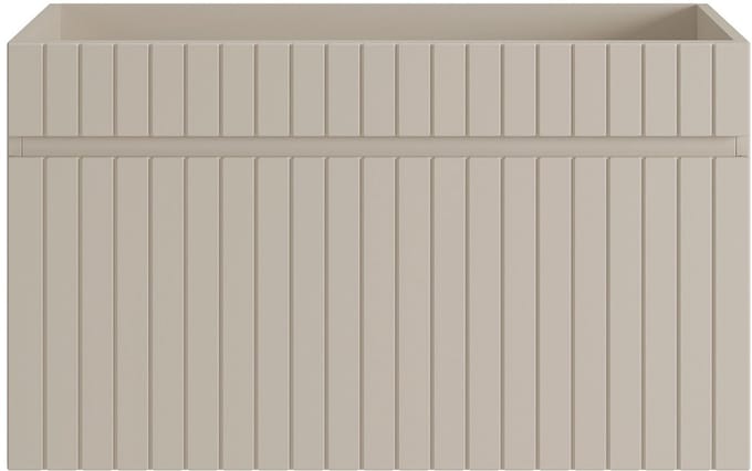 Vente-unique Zwevende gestreepte onderkast in beige - 80 cm - SATARA