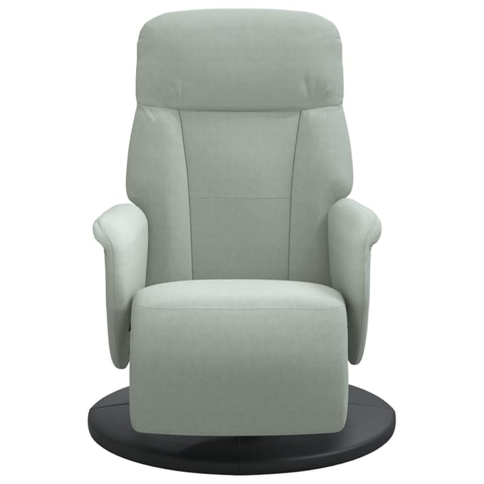 vidaXL - Fauteuil - met - voetensteun - verstelbaar - fluweel - lichtgrijs