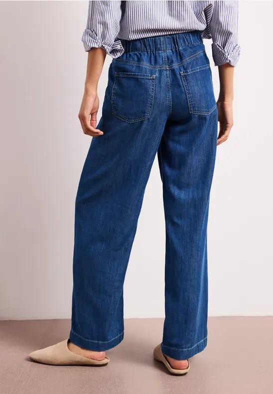 Wide Legs jeans met paperbag tailleband