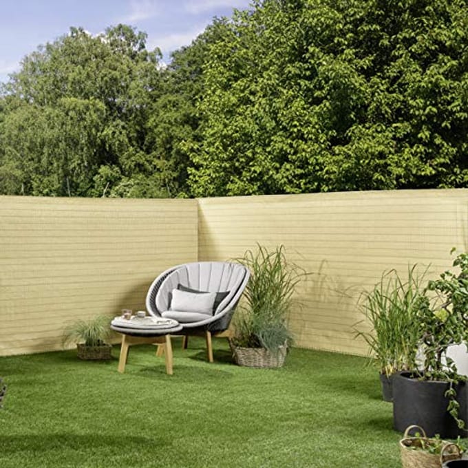 Inkijkwerende mat voor privacy en windbescherming - 1 x 3 m - zandkleur