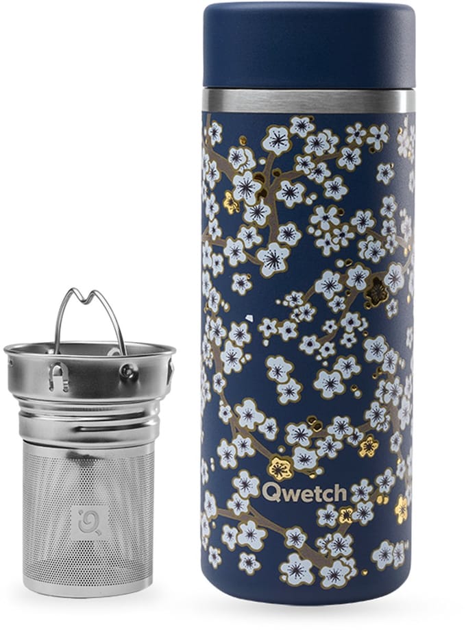 Qwetch Thermotheepot - Flowers Nachtblauw