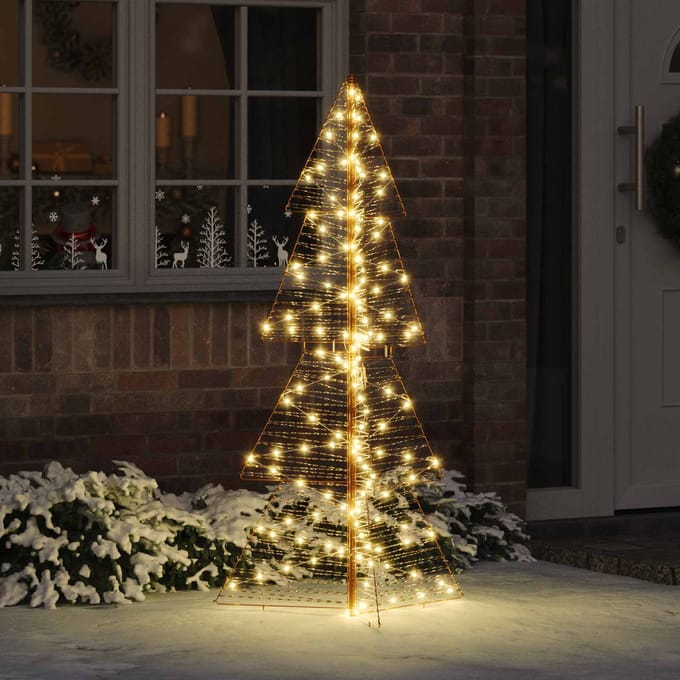 vidaXL Kerstboom 160 LED's Warmwit 150 cm PET