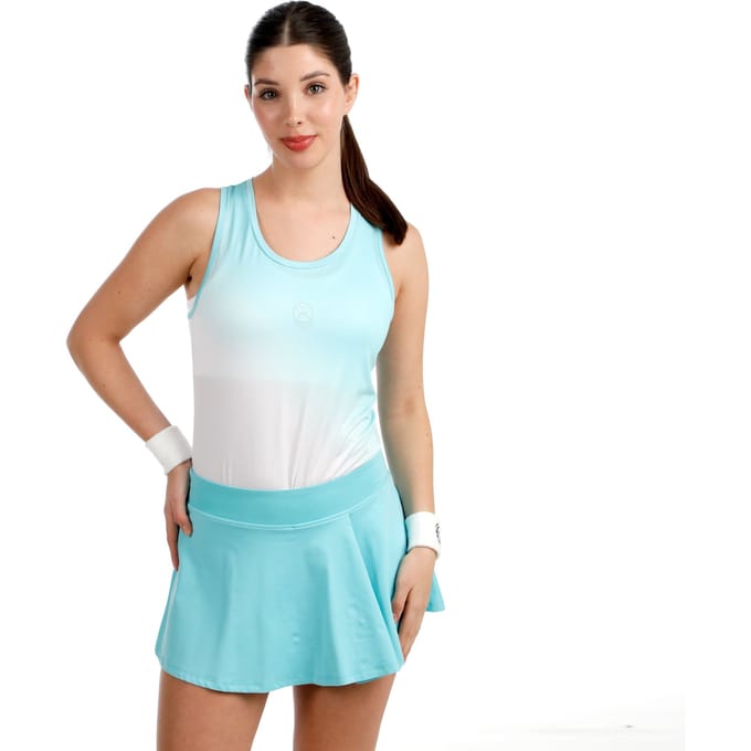 BIDI BADU Crew Racerback Tanktop Dames-turkoois, wit