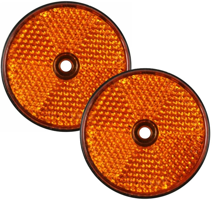 Benson Reflector - 2x - oranje - schroefbevestiging - 60mm - rond