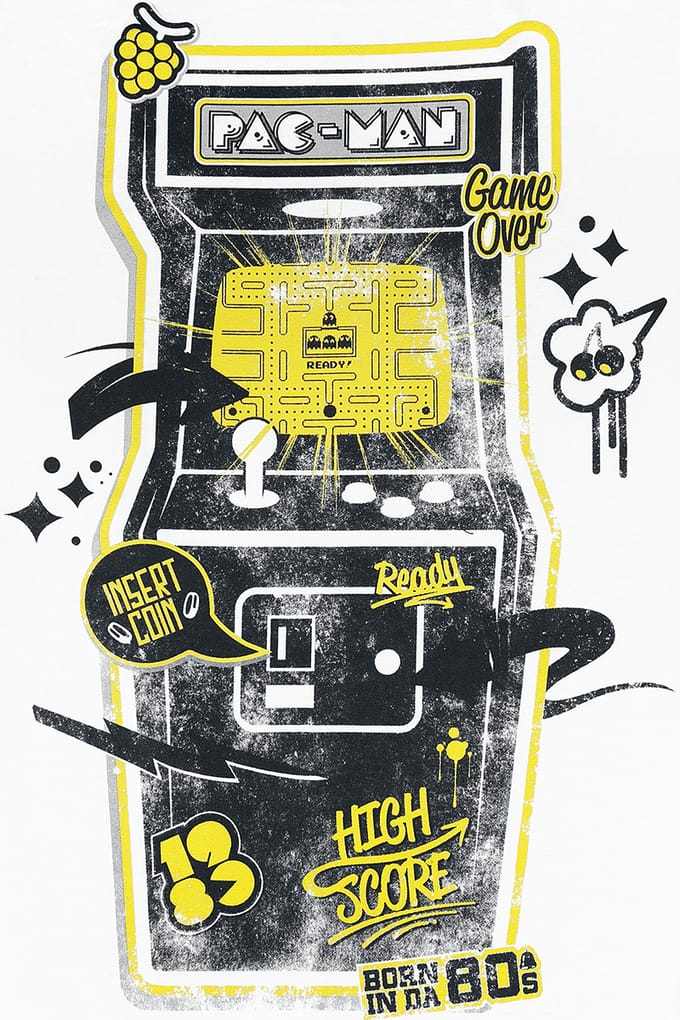 Pac-Man - Gaming T-shirt - Arcade Classic - S tot XXL - voor Mannen - wit