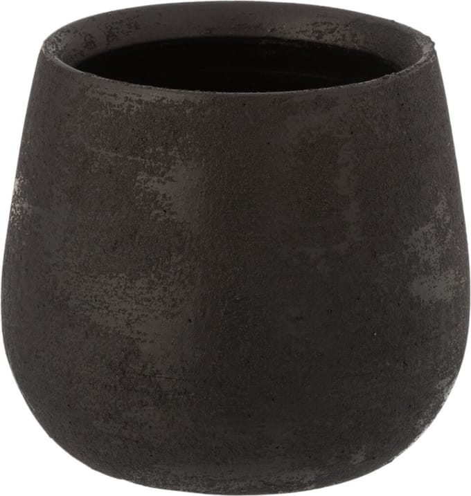 J-Line bloempot Oneffen Ruw - keramiek - zwart - small - Ø 16.50 cm