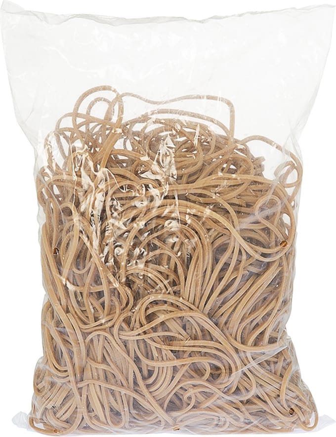 Rubbermagazijn - Elastiekjes rubber - Bruin - 300x3mm - Circa 150 stuks - Elastieken