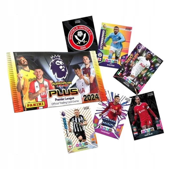 Album voetbal kaarten premier league 2024 plus startset 3 zakjes