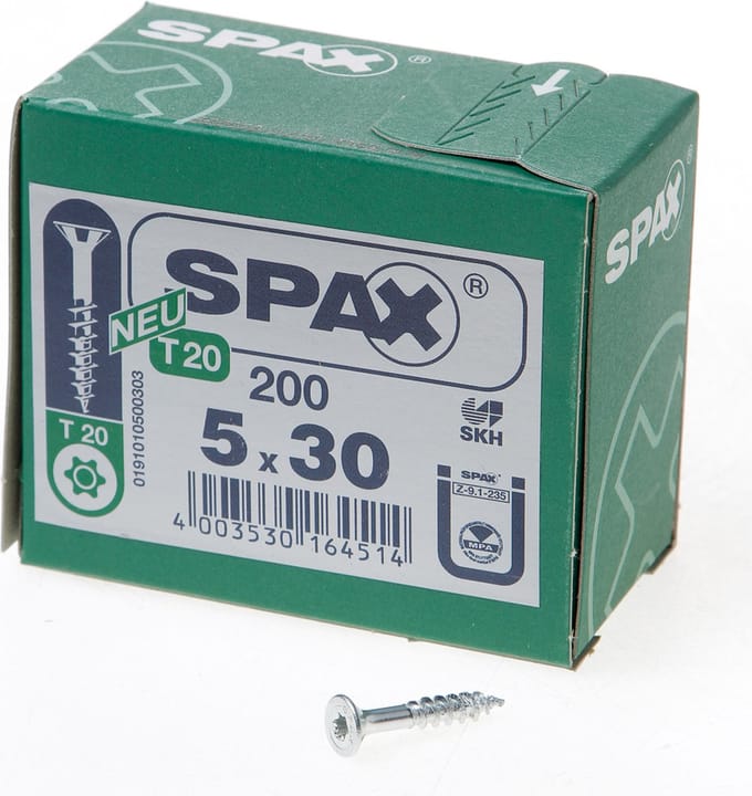 Spax - Spaanplaatschroeven - Torx 20 Platkop - 5 x 30mm - Deeldraad - WIROX (200 stuks)