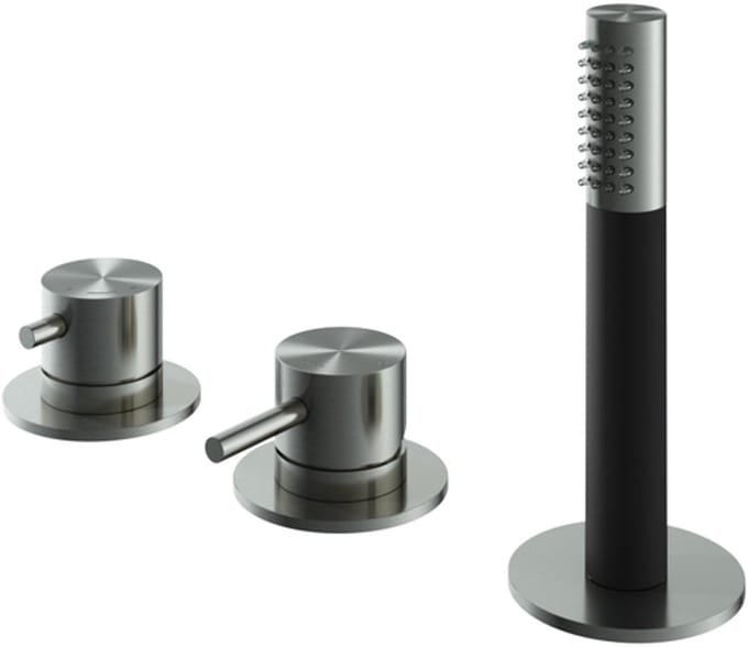Hotbath Archie AR185 badrandcombinatie met staafhanddouche en 2-weg omstel RVS316