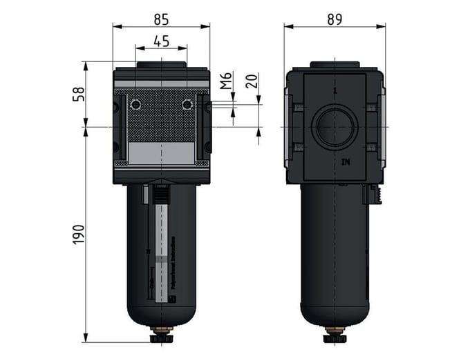 Voorfilter 0.3micron G1'' 2000l/min Semi-Auto Metal Multifix 4